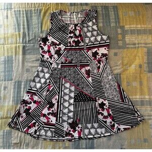 NY Collection Multicolor Sleeveless Round Neck Women's Dress Sz 16